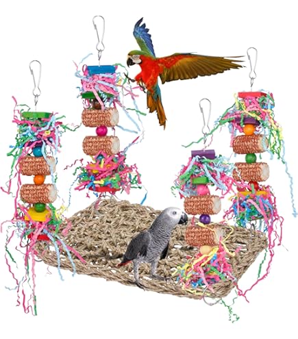 Specchio Per Gabbia Uccelli In Acrilico Con Corda - Giocattolo Per Pappagalli - Foto 4