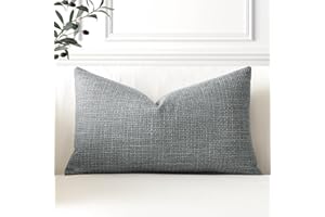 Artscope Housse de Coussin, Lot de 1 en Lin Canapé Taie d'oreiller de Couleur Pure pour Maison Salon Chambre Décoration D'intérieur (Gris Foncé, 40x60cm)