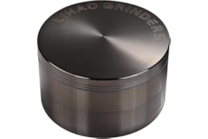 LIHAO Pollen Grinder 3" Groß 75mm Crusher für Spice,Kräuter,Gewürze,Kaffee,Herb 4-teiliges Set mit Schaber (Nickel-Schwarz)