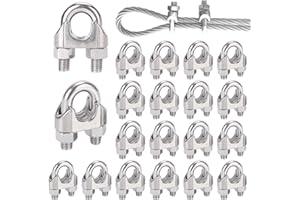 Forbabe Drahtseilklemme 4mm 20 Stück M4 Edelstahl Buegelklemme, U Bolzen Seilklemmen für Drahtseilkabel Ø 4 mm (4mm)