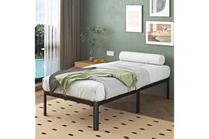 Lutown-Teen Rete Letto Singolo 80x190 cm a Doghe, Struttura Letto con Gambe ad Angolo Curvo, Giroletto Singolo Alta 30 cm in Ferro, Spazio di Archiviazione Extra, Montaggio Facile, Silenzioso, Nero