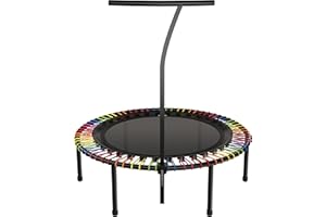‎BELLICON bellicon Plus Fitness Trampolin 125 cm mit stabilen Schraubbeinen, Haltestange und Gummiseilringfederung bis 200kg (viele Farben zur Auswahl)