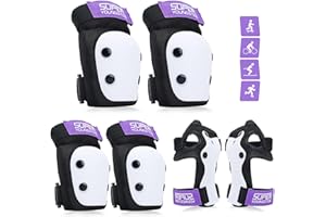 YOOXARMOR D'équipement de Protection pour Enfants Enfants 6 en 1 réglable, Genouillères coudières, Protège-Poignets pour Le Patinage, la Conduite, Le Scooter, Le Skateboard