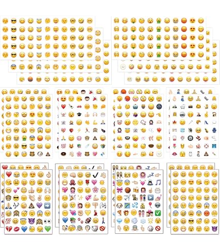 16 Fogli Adesivi Emoji, Adesivo Sorriso Piccolo Giallo Con Emoticon Che Ride, Decorazioni Per Album Di Ritagli E Come Ricompensa Per I Bambini - 4