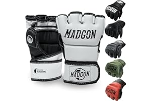 MADGON Gants de Boxe avec Rembourrage Professionnel – Gants MMA avec Bonne Stabilité du Poignet – Gants Boxe Durables pour Arts Martiaux, Boxe, Kickboxing, Sparring et Sac de Frappe
