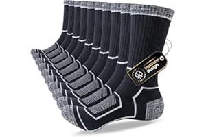 inaWarm Skarpety męskie, rozm. 43-46, 37-42, 47-50, skarpety turystyczne, oddychające, bawełniane, sportowe, wyściełane, do biegania, trekkingu, do sneakersów, 5 par