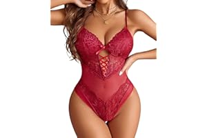 Avidlove Damskie Koronkowe body Babydoll Seksowne body Gorset Kabaretki Body Strój Rave Body Jednoczęściowy Dekolt V Bielizna