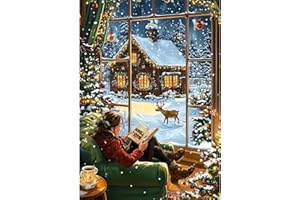 NEWENMO Natale Paesaggio Diamond Painting Kit per Adulti,5D Signora Bella Pittura Diamante Kit,Fai Da Te Natale Diamond Art Kit Completo,per Adulti Principianti Decorazione Casa 30x40cm