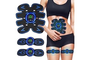 NTMAICHY ABS Trainer Muscle Stimulator, Ems Muscle Stimulator, Electric EMS Abdominal Muscle Stimulator with 6 Modes & 9 Intensities, ABS Stimulator For Men & Women Waist/Arm/Leg Fitness Exercise Equipment