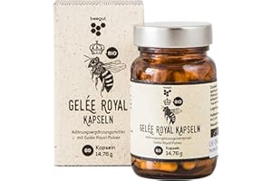 beegut Lot de 60 gélules de 170 mg de gelée royale bio (lyophilisée), emballage durable