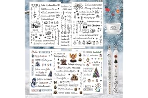 JWDMHSJ Kerzentattoos weihnachten, 6 Stück kerzen folie weihnachten, kerzenaufkleber, Kerzen Tattoo Weihnachten, kerzentatoos weihnachten, kerzen aufkleber weihnachten, für Kerzen/Keramik(C)