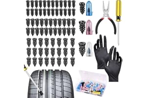 Nadinsta 75 Pièces Clous Pneus Voiture, 3 Tailles Clous Vis Pneu en Caoutchouc avec Tournevis, Libre-Service Clou en Caoutchouc, Vis de Réparation Pneus pour Auto Moto Camion (25S +25M +25L)