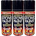 400ML Ultra High Temperature Heat Resistant Matt Black Metal, Wood, Plastic, Ceramic Aerosol Spray Paint Cans for BBQ Grill Stove Engine Exhaust (3)