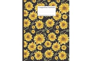 Composition Notebook: Sunflowers Floral Flower Design 100 College Ruled Lined Pages Size (7.44 x 9.69)