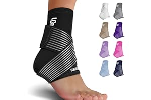 SS SLEEVE STARS Sleeve Stars Chevillère de Maintien Sport - Noir, Chevillère Entorse I Attelle Cheville Entorse I Tendinite Tendon d’Achille I Chevillière Ligamentaire, Strapping, Compression pour Homme et Femme