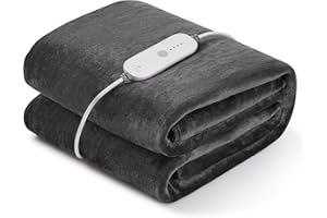 CURECURE Manta Eléctrica Grande de Franela Doble Cara 150x200 cm - Calefacción Rápida, 4 Niveles de Calor, Apagado Automático de Seguridad (10h), Envoltura Cómoda para Cama y Sofá - Regalo de Invierno