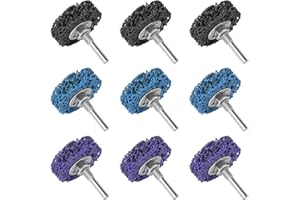 NUTKIT Disco Abrasivo Grueso CSD de 50 mm, 9 Piezas Disco de Limpieza Basto, Discos Abrasivos para Amoladoras Angulares, para Eliminación Oxido Pintura Descamación(3 Negros, 3 Azules, 3 Morados)