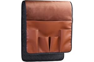 Wommty Black Velvet Sofa Couch Chair Armrest Soft Caddy Organizer Holder for Remote Control, Cell Phone, Book, Magazines, Pencil (Brown)