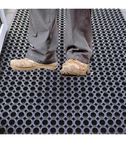 Zerbino In Gomma Forata Drenante 40x60 Cm | Antiscivolo Per Esterno | Ideale Per Neve, Fango E Pioggia | Lavabile E Resistente