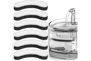 TYVOM 6 Pcs Replacement Cat Water Fountain Filters Active Carbon Cat Fountain Filters for NPET WF050 WF100 Can Filter Hair and Filter Removing Odor to Keep Water Fresh in Pet Fountain