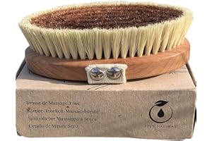 Stephanie Franck Beauty - Dry Brushing Body Brush - Brosse Corps de Monastère Ionique – 100% Végane - Massage à sec Energisant - fils de Bronze et fibres de Tampico - fabriqué en Allemagne