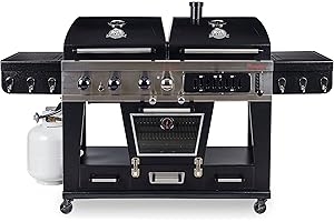 Pit Boss Memphis Ultimate 4-in-1 Kombigrill, schwarz, Stahl/Gusseisen, Smoker, Gas- und Holzkohlegrill