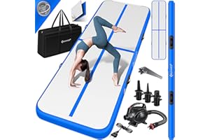 KESSER® Tapis de Gymnastique | Tapis de Fitness Gonflable Airtrack | Tapis de Gymnastique 3/4/5/6 m | Sac de Transport et Batterie électrique fournis Pompe à air