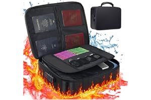 MZSX Feuerfeste Dokumententasche, 37x30x10 cm, mit Sicherem Code-Schloss Ggroße Kapazität Mmehrschichtige Dateiaufbewahrung, Datei Organizer, Erweiterbar Ordnungsmappe Mappe