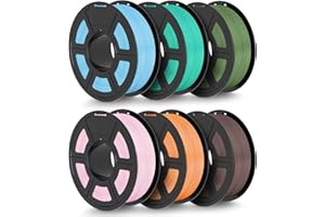 TECBEARS Filamento PLA Matte Bundle 1.75 mm High Speed 6KG, 30-600mm/s Filamento PLA Rápido para Impresora 3D, Rollo PLA Mate 1kg Bobina, Naranja+Rosa+Verde Menta+Oliva+Azul Claro+Chocolate