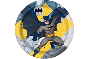 Unique 77515EU Batman Eco Friendly Paper Plates-23cm-Batman Party-Pack of 8, Multicoloured