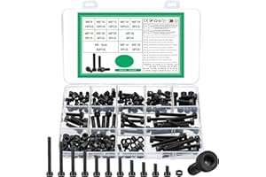 YOUYIDUN 226 Pz Set di Viti M5, Vitii Bulloni e Dadi Kit, bullon viti a Testa Cilindrica con Esagono Incassato e Dadi e Rondelle Set, Vit bulloni a Testa Esagonale e dadi, DIN912 vit a Brugola(Nero)