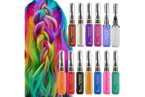 JREHUIG 13 Couleurs Peigne coloration cheveux Temporaire, kit Couleur Temporaire Mascara pour Cheveux Lavable, Craie pour Cheveux Bleu, pour Filles et Adultes Anniversaire, Halloween, Cosplay ou Fête