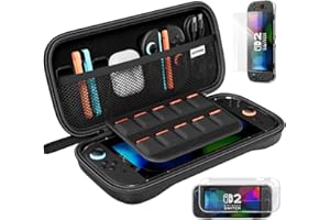 ECHTPower Kit de Accesorios para Nintendo Switch 2(Modelo 2025), 4 en 1 con Estuche para Switch 2, Funda Trasparente, 2 Piezas Protector Pantalla, Estuche Compacto Portátil, Anticaídas y Antiarañazos