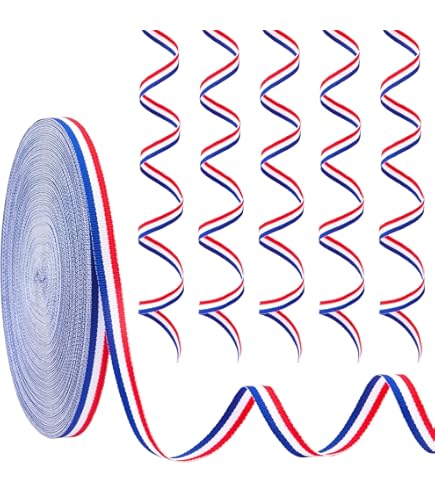 Ruban Tricolore Français – Bleu Blanc Rouge – Coton Sergé 50 M – Parfait Pour Déco, Couture, Emballage Cadeau