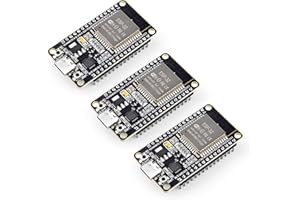 ELEGOO 3PCS Placa de Desarrollo ESP32 Type C-USB, Microcontrolador de Doble Núcleo WiFi+Bluetooth de Modo Dual a 2.4 GHz para Arduino IDE, MicroPython, NodeMCU, Compatible con Ap/STA/Ap+STA