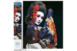 DIAMOND DOTZ Diamond Painting de Kyoto Belleza. Cuadro de Diamantes 5D de Geisha. Kit Completo de Pintura con Diamantes de 50.00 x 60.00 cm