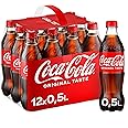Coca-Cola Classic - pure Erfrischung mit unverwechselbarem Coke-Geschmack in stylischem Kultdesign - Einweg Flasche (12 x 500