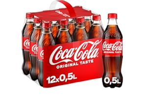‎COCA-COLA Coca-Cola Classic - pure Erfrischung mit unverwechselbarem Coke-Geschmack in stylischem Kultdesign - Einweg Flasche (12 x 500 ml)