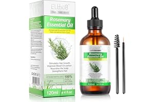 ELBBUB Olejek rozmarynowy do wzrostu włosów i pielęgnacji skóry do włosów, brwi i wzrostu rzęs - dla kobiet i mężczyzn 120 ml