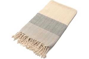 DenoDoa Linen 90 x 180 cm, ręcznik plażowy, ręcznik hammam, dla kobiet i mężczyzn, ręcznik kąpielowy, ręcznik do sauny, 50% len, 50% bawełna, lekki i chłonny, orientalny ręcznik kąpielowy