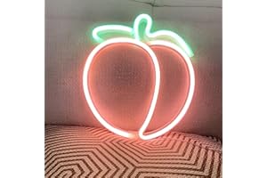 HFHungkeong LED Neon Peach Sign Handmade for Wall Room Party Home Bar Art Bedroom Table Wedding Party Table Decoration Mother's Day Gift 3AA Battery or USB Powered