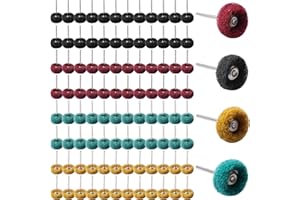 LEIKURVO 100 dischi abrasivi da 25 mm, grana 120/180/320/400, ruote per lucidatura con manico da 3 mm, accessori per lucidatura per utensili rotanti Dremel