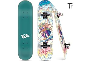 FUNXIM Skateboard, Komplettboard 31 x 8 Zoll Skateboards mit Doppel-Kick, ABEC-7 Kugellager, 7-lagigem Ahornholz Longboard für Männer und Frauen Jugend Kinder Straße Erwachsene Anfänger