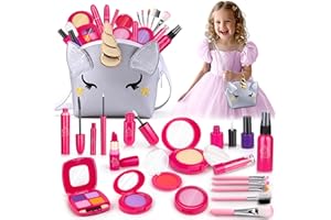 Own1one Pretend Makeup Sets for Girls, Children Fake Make Up Set for Little Girl, Kids Pretend Play Makeup Toys Presents, Little Girl Pretend Makeup Birthday Gifts for Age 3 4 5 6 7 Year Old