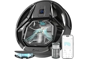 Lefant M320 Robot Vacuum Cleaner With Mop, 6000Pa Strong Suction, 7.9cm Thin 28cm DIA 200 Minutes of Constant Vacuuming, Robotic Vacuum Alexa Voice Control Carpet Detection Ideal for Pet Hair