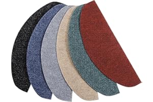 FLOORDIREKT Leipzig - Tappetini per gradini semicircolari, antiscivolo e autoadesivi, per scale, per interni, in 5 colori, (rosso)