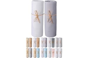 P'tit Basile Babybettlaken aus Bio-Baumwolljersey – Weiß/Grau – 40 x 80 cm bis 55 x 90 cm – Matratze für Wiege Cododo, Cosleeping, Moseskorb, Next2 ME Dream, Kingkret, Safety 1st...