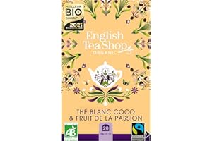 English Tea Shop - Thé blanc bio coco et fruit de la passion - Boîte de 20 sachets