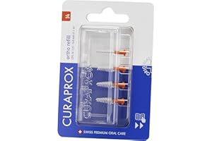 ‎CURAPROX Curaprox Interdentalbürsten-Nachfüllung Ortho - Größe 14 für Zahnspangen & Kieferorthopädie/Ultrafeine Filamente zur schonenden Reinigung/Orange | 4er Pack/Designed in der Schweiz