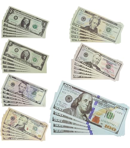 120 Billets Dollars Jouet - Faux Argent Réaliste - Prop Money Pour Jeux, Cinéma, Apprentissage